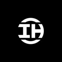 ih logo monogramma isolato sul modello di progettazione dell'elemento del cerchio vettore