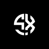 modello di progettazione di stile del nastro del cerchio del logo del monogramma sx vettore