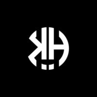 modello di progettazione di stile del nastro del cerchio del logo del monogramma kh vettore