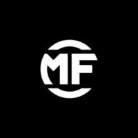 monogramma logo mf isolato sul modello di progettazione elemento cerchio vettore