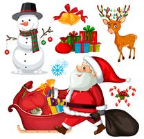 Imposta oggetti e personaggi di Natale vettore