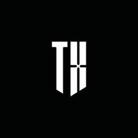 tx logo monogramma con stile emblema isolato su sfondo nero vettore