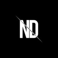 nd logo monogramma con modello di design in stile barra vettore