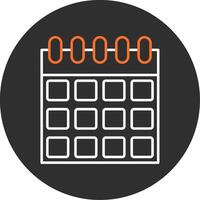 calendario blu pieno icona vettore