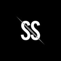 ss logo monogramma con modello di design in stile barra vettore