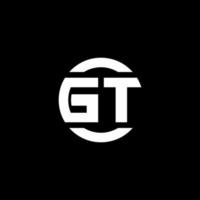 monogramma del logo gt isolato sul modello di progettazione dell'elemento del cerchio vettore