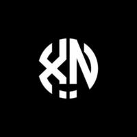 modello di progettazione di stile del nastro del cerchio del logo del monogramma xn vettore