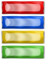 Modello di banner in quattro diversi colori vettore