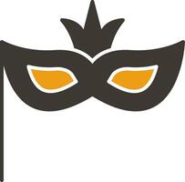 carnevale maschera glifo Due colore icona vettore