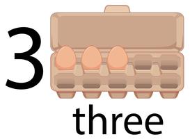 Tre uova in scatola vettore
