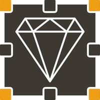diamante glifo Due colore icona vettore