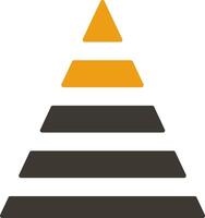 piramide grafico glifo Due colore icona vettore