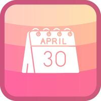 30 di aprile glifo squre colorato icona vettore