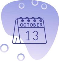 13 ° di ottobre pendenza bolla icona vettore
