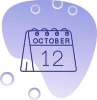 12 ° di ottobre pendenza bolla icona vettore