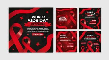 modello di raccolta giornata mondiale dell'AIDS sui social media vettore