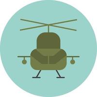 militare elicottero piatto cerchio icona vettore