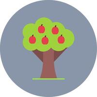 frutta albero piatto cerchio icona vettore