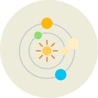 solare sistema piatto cerchio icona vettore