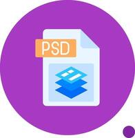 PSD file formato lungo cerchio icona vettore