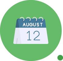 12 ° di agosto lungo cerchio icona vettore