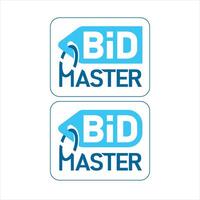 bidmaster logo. offerta simbolo e emblema. logotipo. logomark. grafico design e modello. vettore