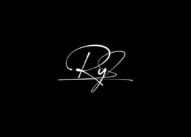 ry iniziale lettera logo design e monogramma logo vettore