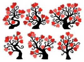 san valentino giorno rosso cuore albero vettore