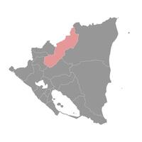 jinotega Dipartimento carta geografica, amministrativo divisione di Nicaragua. vettore illustrazione.