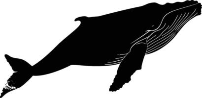 ai generato silhouette balena nero colore solo pieno corpo vettore