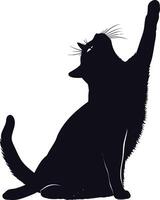 ai generato silhouette gatto pieno corpo nero colore solo vettore