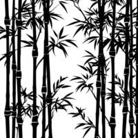 ai generato silhouette bambù foresta pieno corpo nero colore solo vettore
