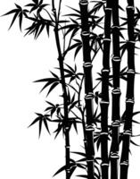 ai generato silhouette bambù foresta pieno corpo nero colore solo vettore