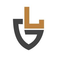 gl, lg, g e l astratto iniziale monogramma lettera alfabeto logo design vettore