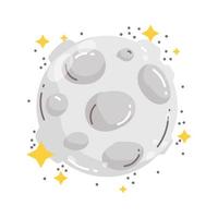 spazio luna stelle comete cosmo galassia cartone animato stile piatto vettore