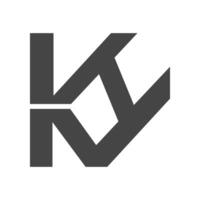 alfabeto iniziali logo HK, kh, K e h vettore