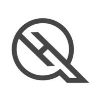 qh, hq, q e h astratto iniziale monogramma lettera alfabeto logo design vettore