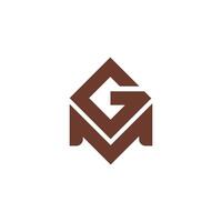 iniziale lettera gm o mg logo design modello vettore
