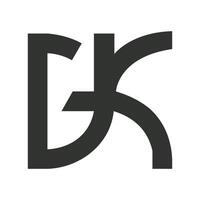 alfabeto lettere iniziali monogramma logo kg, gk, k e g vettore
