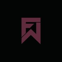 iniziale lettera fw o wf logo design modello vettore