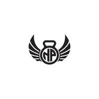 np fitness Palestra e ala iniziale concetto con alto qualità logo design vettore