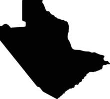 centrale Botswana silhouette carta geografica vettore
