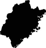 fujian Cina silhouette carta geografica vettore