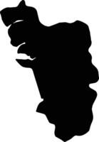 goa India silhouette carta geografica vettore