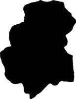 huambo angola silhouette carta geografica vettore