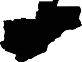 lunda norte angola silhouette carta geografica vettore