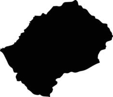 Lesoto silhouette carta geografica vettore