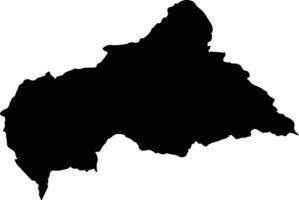 centrale africano repubblica silhouette carta geografica vettore