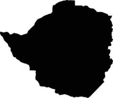 Zimbabwe silhouette carta geografica vettore