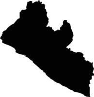 Liberia silhouette carta geografica vettore